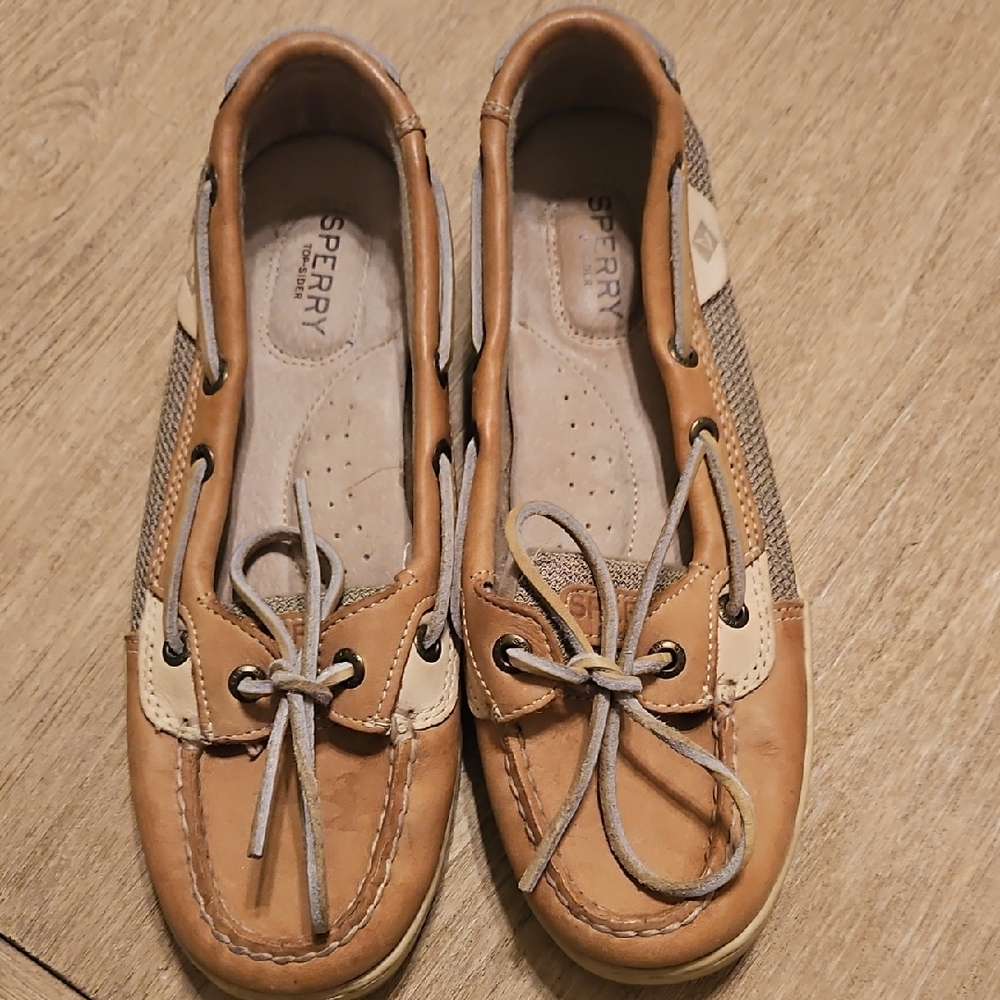 Sperry Women's Brown and Cream Loafers